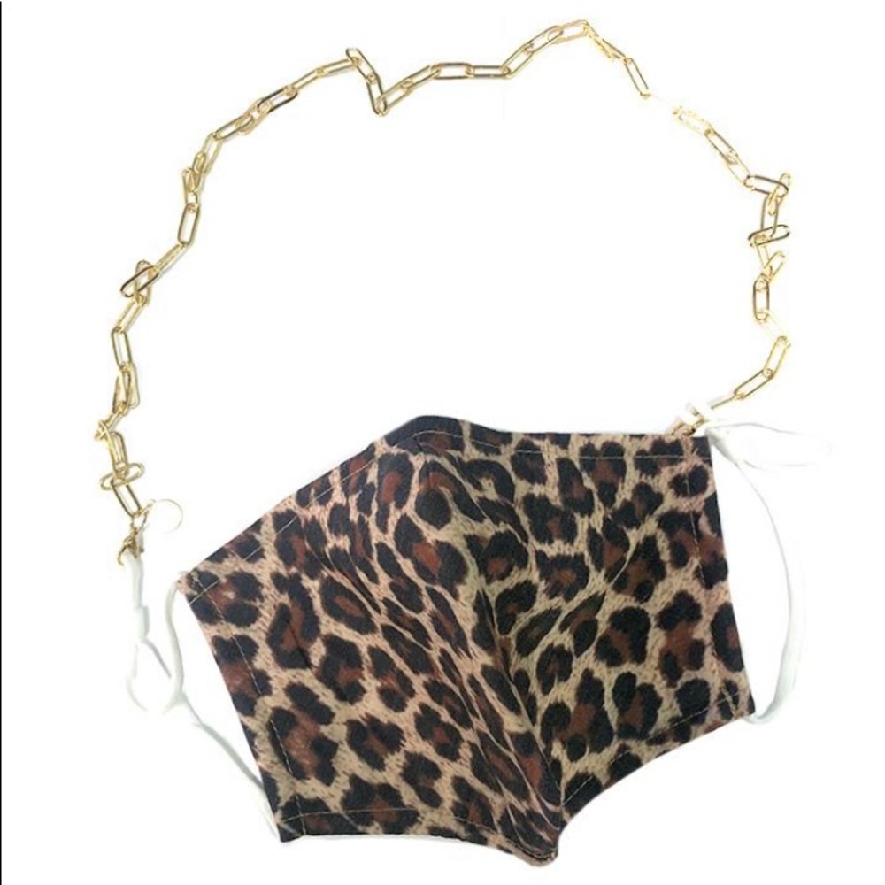Leopard Jewelry Mask with Chain Necklace